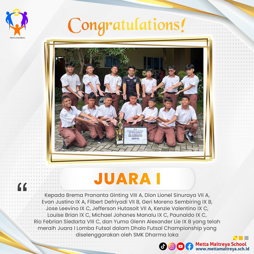 Prestasi Peserta Didik dalam Lomba Futsal dalam Dhalo Futsal Championship | SMP  METTA MAITREYA